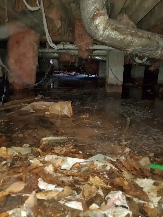 Crawl space flood assessment for Commercial Water Damage Restoration in Plaquemine